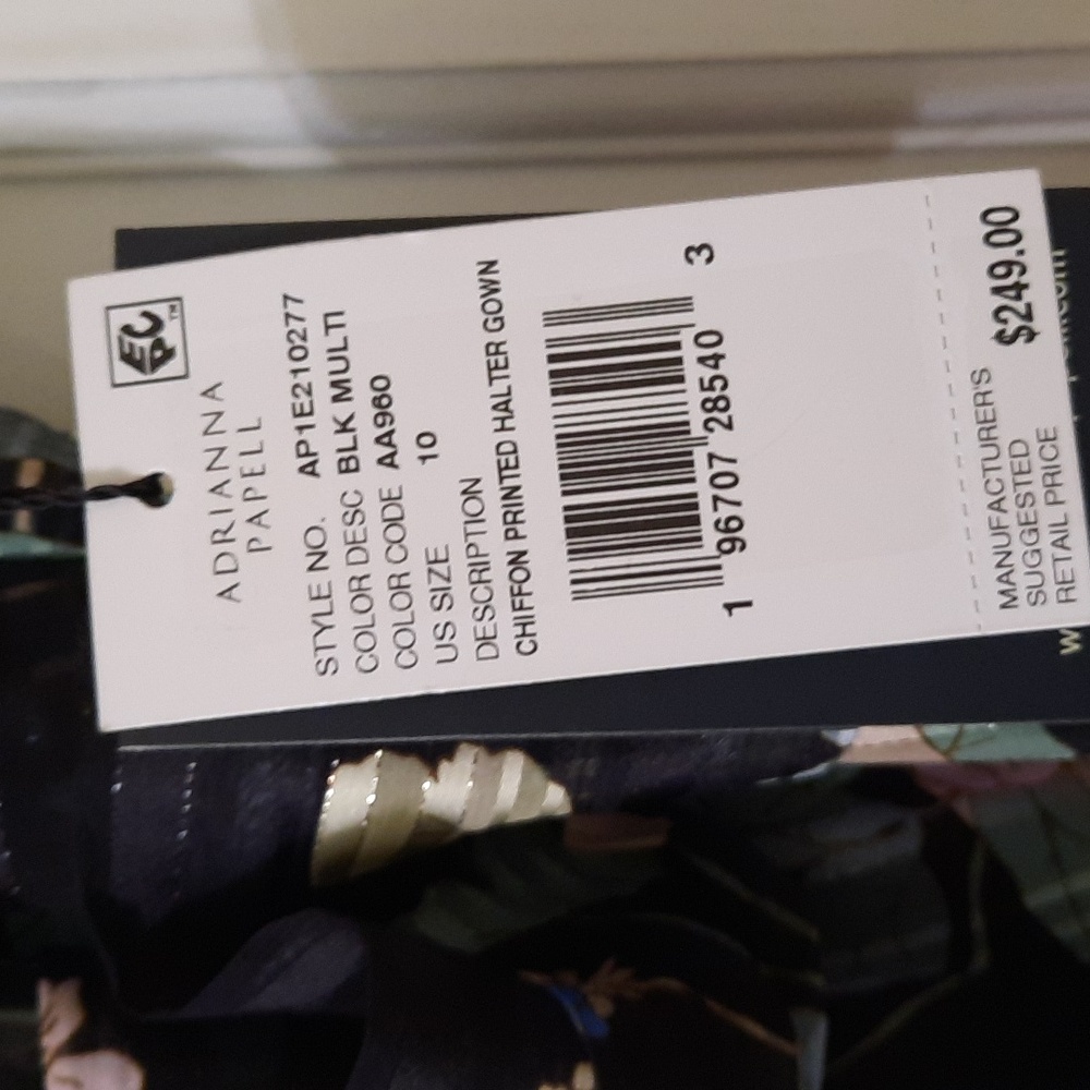 Adrianna Papell Floral Maxi Dress - Black and Blue - Picture 6 of 16
